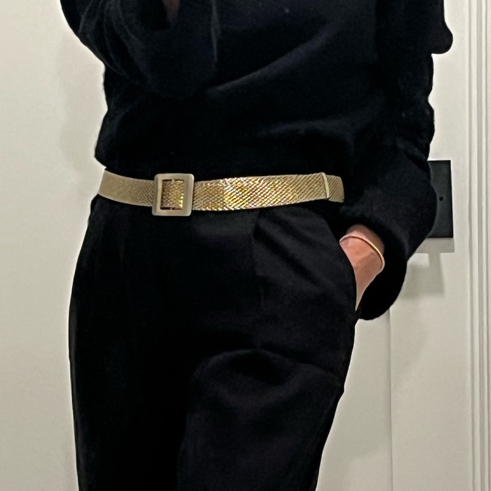 Cache vintage gold watchband chain belt